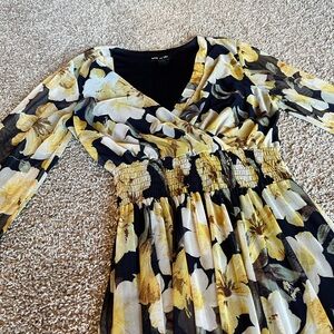 Kate & Lily yellow and blue floral dress